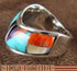 Sterling Silver And Multicolor Inlay Ring Size 6-1/2 RS42397